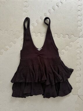 Kimchi blue ruffle black tank